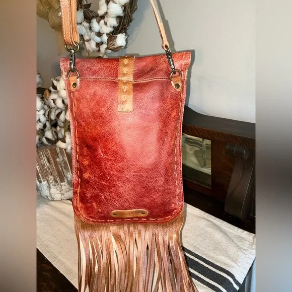 NWT Bed Stu Leather SANDY LANE Fringe Crossbody Bag Adobe Lux MSRP $205 - Picture 6 of 13